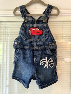 Disney Pixar Cars Denim Short Overalls Toddler